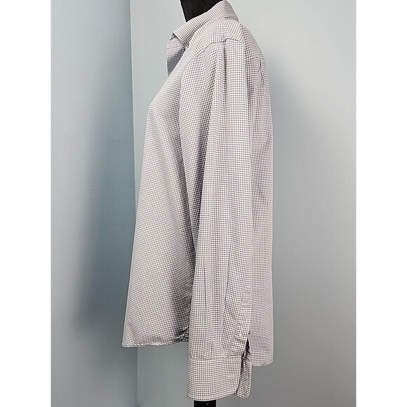 Mens David Donahue Fusion Long Sleeve 100% Cotton Knit 16 M/L Blue Dress Shirt - Picture 8 of 13